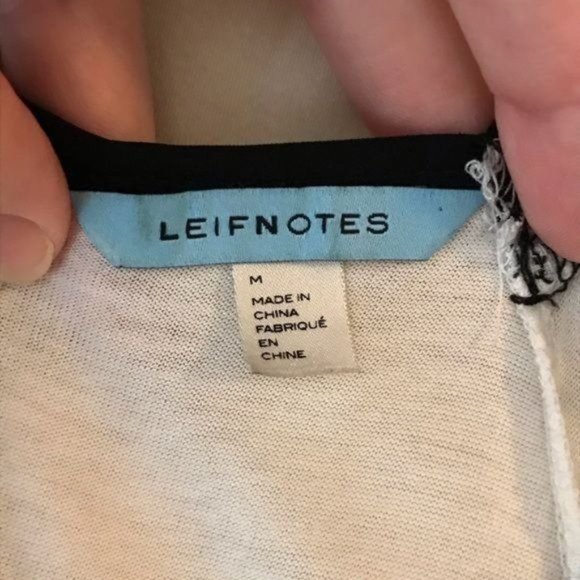 Anthropologie Leifnotes M lace trim top cream black - Picture 6 of 7